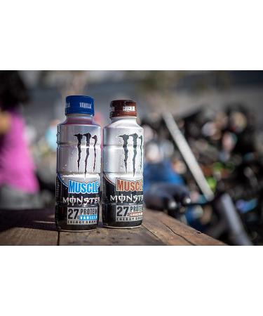 Muscle Monster Chocolate Energy Shake - Protein + Energy Drink 15oz (Pack of 12) - Buy Online on GoSupps.com