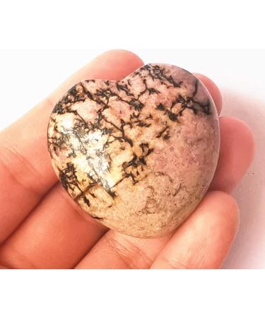 Buy Manekieko Natural Rhodonite Palm Worry Heart - 40mm Healing Stone for Love & Wellness | International Shipping - Buy Online on GoSupps.com