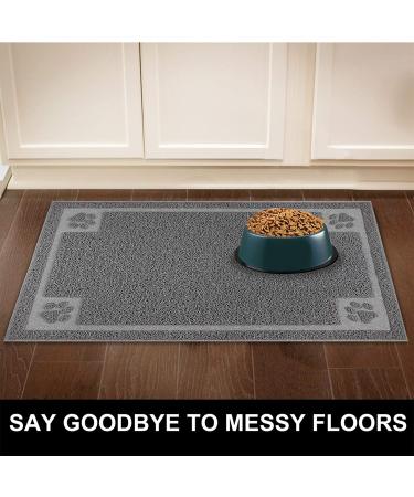 STELLAIRE CHERN Pet Feeding Mat 24x16 Inch - Waterproof, Easy to Clean, Non Slip Dog Food Mat in Grey - Buy Online on GoSupps.com