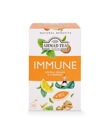 Ahmad Tea Lemon Ginger & Turmeric "Immune" Infusion - 6 x 20 Teabags Immune 120 Count (Pack of 1) - Buy Online on GoSupps.com