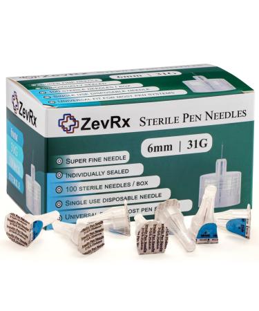Insulin Pen Needle 100 Count (31G 6mm)