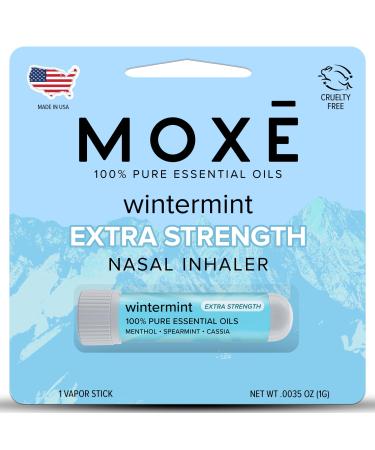 MOX Extra Strength Wintermint Nasal Inhaler | Powerful Menthol & Wintergreen for Sinus Relief & Clear Breathing | Made in The USA | Maximum Strength Aromatherapy for Instant Refreshment 1 Pack
