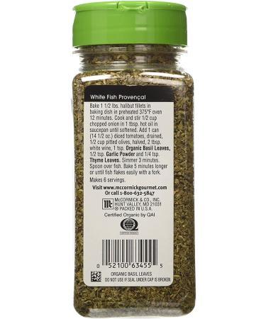McCormick Gourmet Organic Basil - 2.85 oz | Premium Quality - Buy Online on GoSupps.com