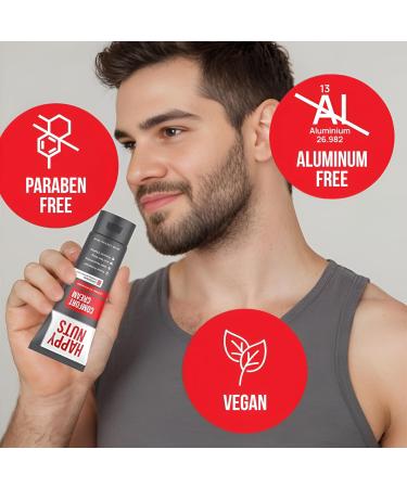 HAPPY NUTS Comfort Cream Deodorant for Men - Aluminum-Free Anti-Chafing & Sweat Defense Odor Control for Men's Private Parts - 2.25 oz (Original - Buy Online on GoSupps.com