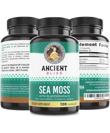 Ancient Bliss Organic Irish Sea Moss Pills - 120 Capsules - Buy Online on GoSupps.com