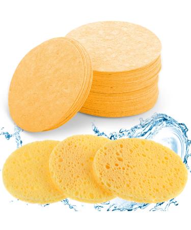 50 pieces compressed facial sponges reusable natural beauty spa make -up sponge facial cleaning peeling for daily skin care and make -up removal face cleaning color