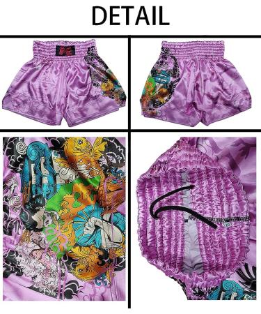 Men's Muay Thai Boxing Shorts Sea Wave Dragon Design | MMA Training Trunks - Buy Online on GoSupps.com