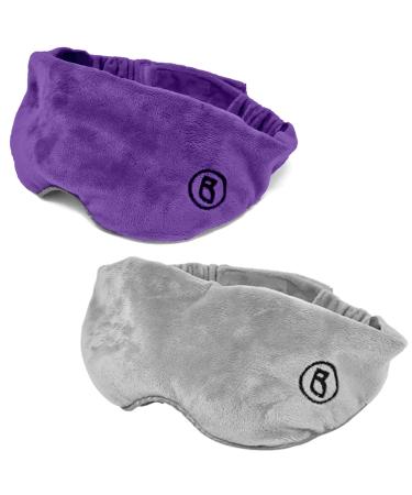 BARMY Weighted Sleep Masks (13oz Each) Purple and Gray Bundle Weighted Eye Mask for Sleeping Eye Cover That Blocks Out Light to Help Relaxation and Sleep Comfortable Blackout Sleeping Mask
