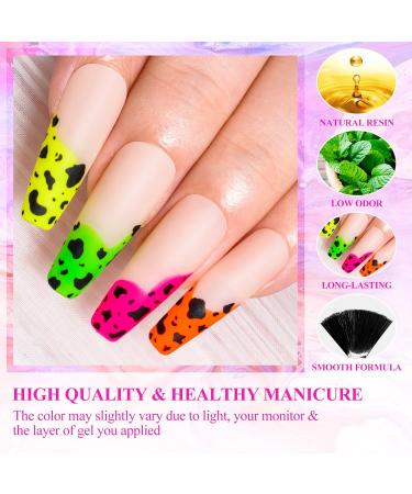 MEET ACROSS Neon Gel Nail Polish Set - 12pcs Fluorescent Colors for Spring & Summer - Perfect Halloween Nail Art - Buy Online on GoSupps.com