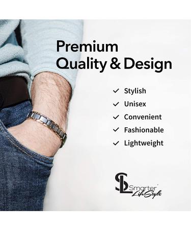Titanium Magnetic Therapy Bracelet for Arthritis Relief - Men's and Women's Magnetic Bracelet for Pain Relief - Silver and Rose Gold - Buy Online on GoSupps.com
