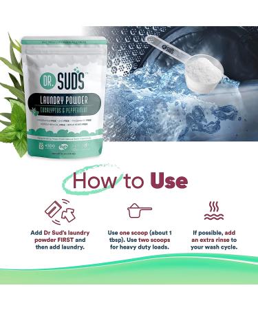 Dr Suds Natural Laundry Detergent Powder - Eucalyptus & Peppermint - 64oz - 100+ Loads - Buy Online on GoSupps.com