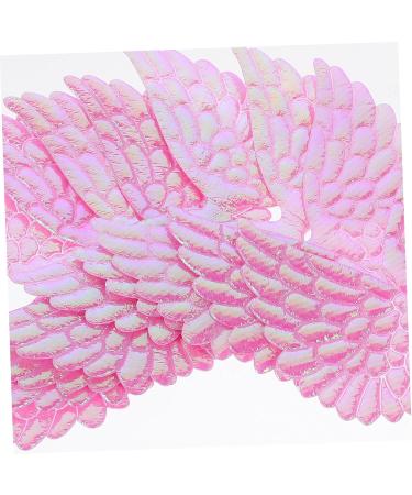 Operitacx 12pcs Miniature Angels Wings Shiny Angel Wing Jeans Embroidered Crown 3d Cloth Pink Heart-shaped Pink 9.00X6.00X0.10CM - Buy Online on GoSupps.com