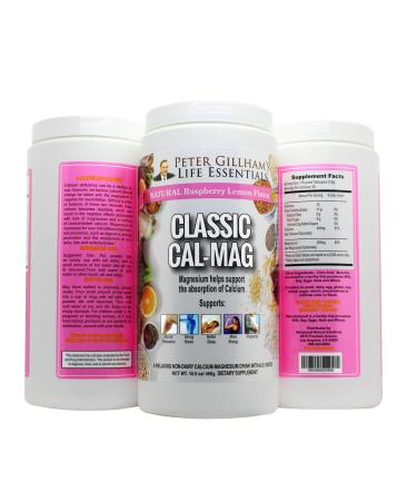 Classic Cal-Mag Powder Raspberry Lemon Original 2:1 Formula 16.5oz(60 Servings)Sleep &Stress Aid For Muscle Relaxation Leg Cramps Bones & Teeth. Made in the USA By Peter Gillham's Life Essentials