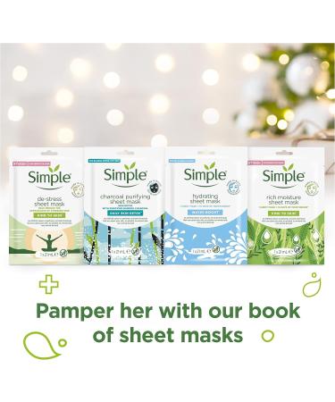 Simple Book of Treats Four Sheet Masks for every skin condition with a stretch head band Gift Set Festive gifts for Women 4 piece - Buy Online on GoSupps.com