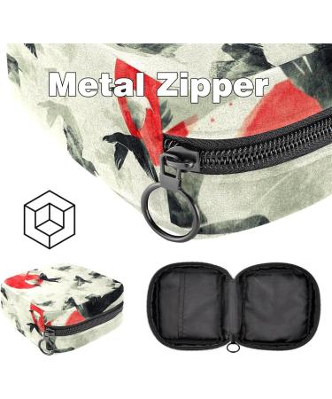 Women's Travel Make-Up Organizer with Menstrual Cup Pocket | Zodiac Moon Cloud Pattern | Large Capacity | 4.7x6.6x6.6 in - Buy Online on GoSupps.com