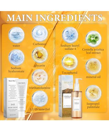 2 Pi ces Huile Nettoyante Visage + Relief Cream Hydratant Cr me Pommade Centella Huile Nettoyant l g re Doux et I ger Pas Serr Ensemble de Soins Nettoyants pour Toutes les Peaux - Buy Online on GoSupps.com
