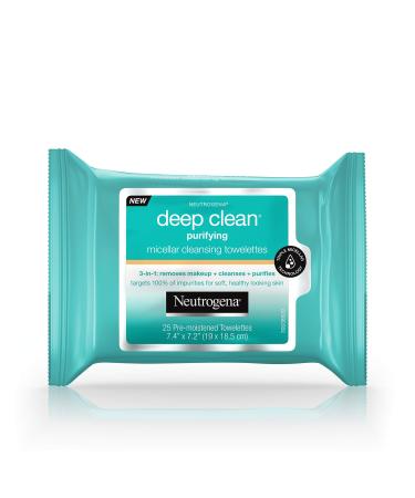 Neutrogena Deep Clean Purifying Micellar Cleansing Towelettes Ea 25 count - Buy Online on GoSupps.com
