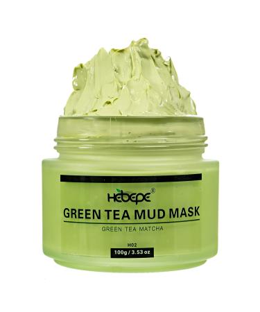 Hebepe Green Tea Matcha Facial Detox Mud Mask with Aloe Vera  Deep Cleaning  Hydrating  Detoxing  Healing  and Relaxing Volcanic Clay Facial Mask