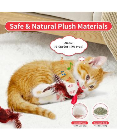 Tohdnc Interactive Cat Bird Toy with Stick - Realistic Flying Birds & Springs for Indoor Kittens - Buy Online on GoSupps.com