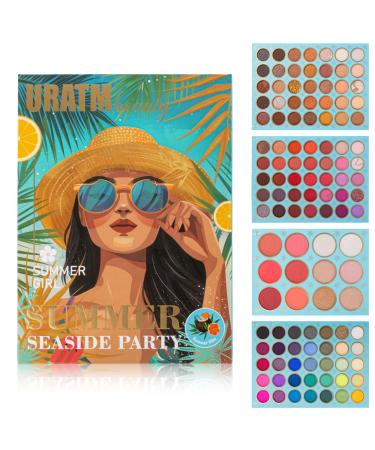 4 Pages Multicolor Makeup Palette with Book Design | Foldable and Portable | Blush Eyeshadow Highlight Contour | High Pigmentation Waterproof Smooth Texture | Unleash Your Inner Makeup Artist Hues Escape-Summer Splash