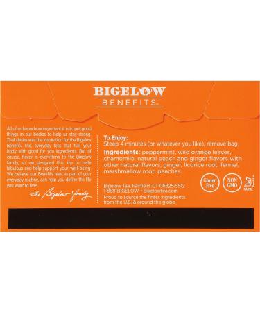 Bigelow Tea Ginger & Peach 18 ct - Delicious Blend of Ginger and Peach Flavors - Buy Online on GoSupps.com