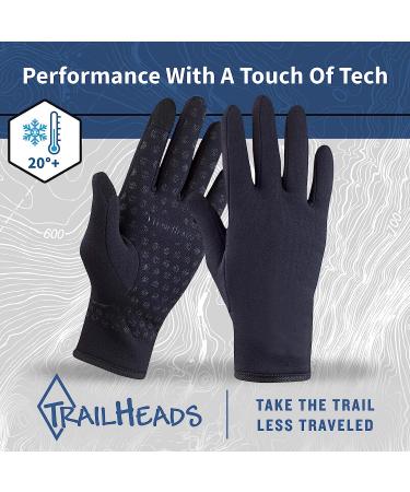 TrailHeads Women's Touchscreen Running Gloves - Power Winter Accessories (Solid Black, Small) - Buy Online on GoSupps.com