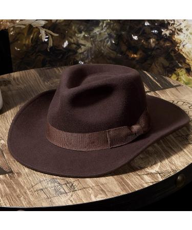 MIX BROWN Western Outback Hat - 100% Australian Wool - Crushable Men's Cowboy Hat - Wide Brim Pinch Front - Classic Style - Brown - Buy Online on GoSupps.com