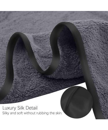 Luxury Silk Hemming Towel Set - Dark Grey 6 Piece - Quick Drying Microfiber Towels for Bath, Fitness, Sports, Yoga, Travel - Ultra Soft and Lightweight - Buy Online on GoSupps.com