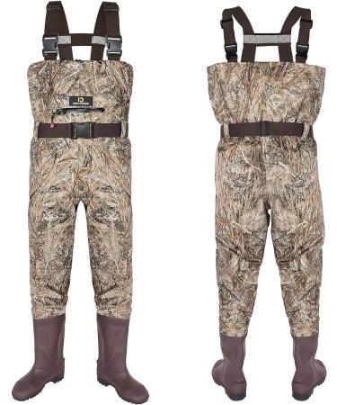 DRYCODE Men's Chest Waders with Boots | Waterproof 2-Ply Nylon/PVC Duck Hunting Waders | Women's Fishing Waders Camo M10/W12 - Buy Online on GoSupps.com