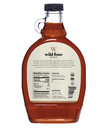 WildFour Bourbon Barrel Aged Organic Maple Syrup - 100% Pure, Gluten Free, Vegan, No Artificial Flavors | 237ml (8oz) - Buy Online on GoSupps.com