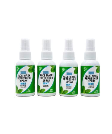 Nature's Fusions Mint All-Natural Face Mask Sanitizer Spray 2 Oz, Essential Oil Room Spray Deodorizer, Linen Spray (4 pack) - Safe for Kids Mint 2 Fl Oz (Pack of 4)