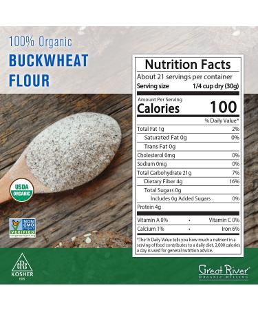 Great River Organic Milling Specialty Buckwheat Flour 22 Ounces - Pack of 4 | Organic Flour - Buy Online on GoSupps.com