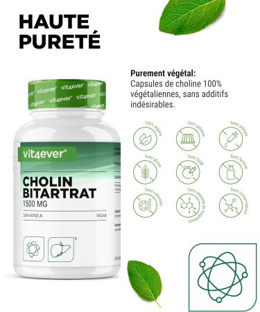 Pure Choline Capsules - 240 Capsules with 750mg Choline Bitartrate - 4 Month Supply - Liver Homocysteine & Fat Metabolism - - Buy Online on GoSupps.com