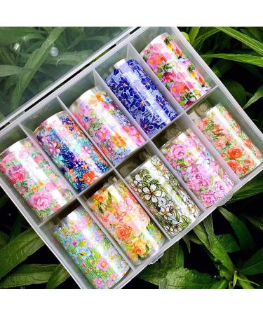 30 Colors Nail Foil Transfer Sticker Kalolary Big Size Holographic Flower Starry Sky Metallic Nail Art Stickers Tips Wraps Foil Transfer Adhesive Glitters DIY Nail Decoration(10 rolls each box.) - Buy Online on GoSupps.com