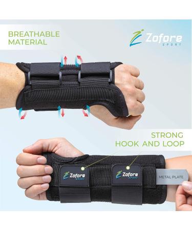 Carpal Tunnel Wrist Brace Support with Metal Splint - Relieves Pain & Supports Recovery - Right Hand, S/M Size - Buy Online on GoSupps.com
