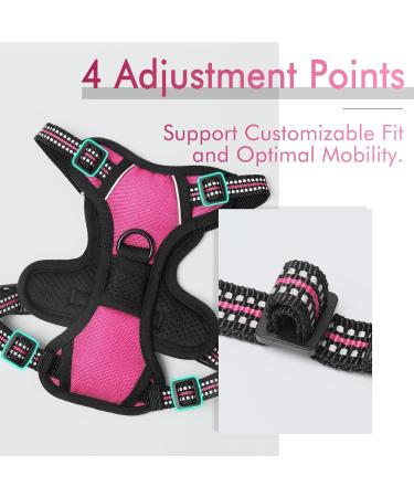 Rabbitgoo Dog Harness for Small Dogs - No Pull Adjustable & Breathable Pink XS - Safe Control & Comfort - Buy Online on GoSupps.com