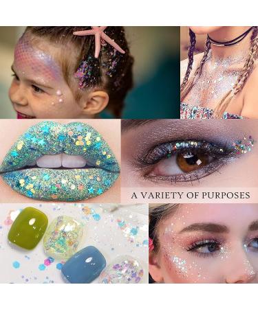 Ownest 12 Colors Holographic Chunky Glitter Gel Set - Christmas Party Makeup for Face, Body, Eyes, Lips, Hair, and Nails - Festive Chunky Glitter Eyeshadow - Mixable Formula, No Glue Needed - Buy Online on GoSupps.com