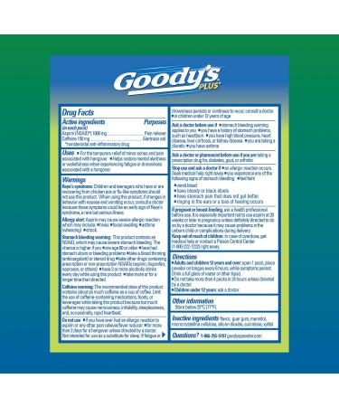 Goody s Headache Relief Plus Mental Alertness Powder with Aspirin and Caffeine Strawberry Citrus Flavor 16 Count - Buy Online on GoSupps.com