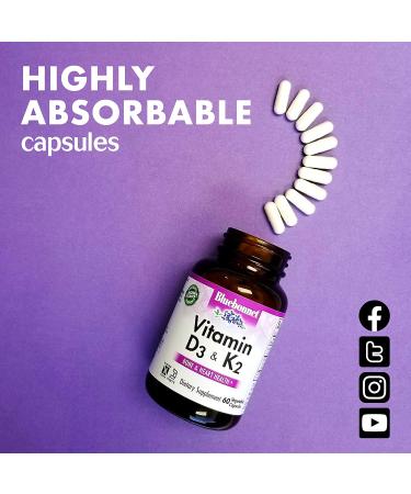 Bluebonnet Nutrition Vitamin D3 & K2 â€“ 60 Veggie Capsules for Immune Support & Bone Health - Buy Online on GoSupps.com