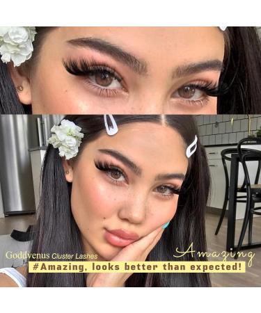 Paired Lashes Extension Kit Natural D Curl Russian Fox Eye Lash Individual Cluster Kit Wispy DIY Cluster Eyelash Extensions Kit with 96pcs Lash Clusters Bond and Seal Waterproof by Goddvenus K-foxy eye lash cluster 8 pairs - Buy Online on GoSupps.com