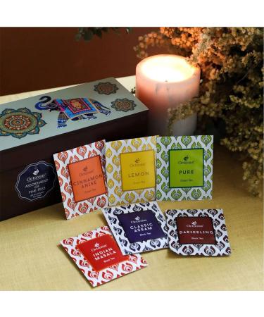 Octavius Elephant Wooden Caddy Tea Sampler Pack - 60 Enveloped Tea Bags - Black & Green Tea Assortment - Tea Sampler Variety Pack - Perfect for Tea Lovers - Buy Online on GoSupps.com