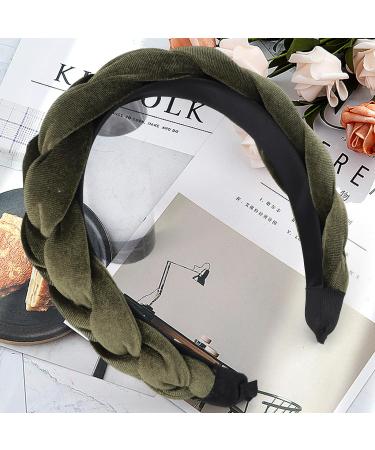 Total Ripped Braided Headband - Vintage Twisted Knotted Padded Hair Accessory for Women & Girls - Green - Buy Online on GoSupps.com