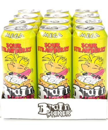 Mega Brain Licker Sour Strawberry Candy Drink American Style Soda 500ml x 12 - Buy Online on GoSupps.com