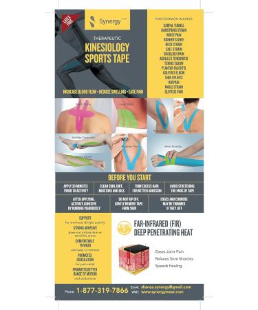Synergy Far Infrared Kinesiology Tape - Pre-Cut Green - Enhance Performance & Recovery - International Shipping Available - Buy Online on GoSupps.com
