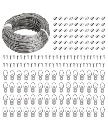 Picture Hanging Kit - 100 Feet Stainless Steel Hanging Wire, 60 Pcs D Ring Picture Hangers with Screws and 60 Pcs Aluminum Crimping Loop Sleeve for Hanging Paintings Photos - Buy Online on GoSupps.com