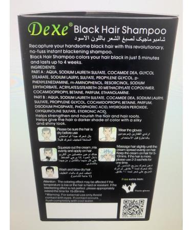Superb good Dexe Fast black hair dye shampoo and conditioner change black fruit oil a comb balck 5 minutes white become black hair color - Buy Online on GoSupps.com