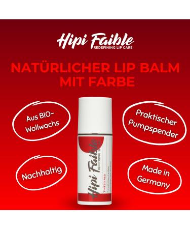 Hipi Faible TINTED RED - 100% Natural Lip Balm in Pump Dispenser | Made in Germany | Organic Cosmetic Lip Care | 6 ml - Buy Online on GoSupps.com