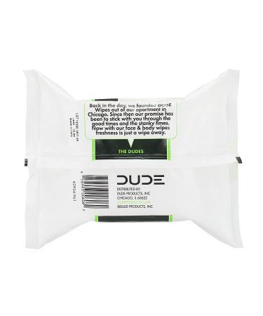 Dude Wipes 30 Count - Alcohol-Free 2-in-1 Face & Body Wipes with Pro Vitamin B5 - Hypoallergenic Cleansing - Buy Online on GoSupps.com