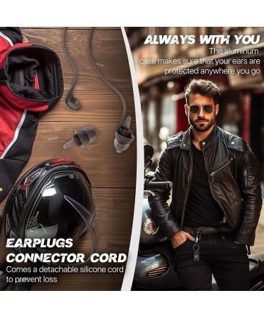 Naiicute Motorcycle Earplugs with Band - 2 Pairs Soft Silicone Hearing Protection -25dB Noise Reduction Transparent Black for Riders & Tourists - Buy Online on GoSupps.com