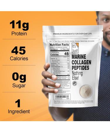 It's Just! - Marine Collagen Peptides Types I & III Whitefish Source Tested for Heavy Metals Gluten Free Non-GMO No Added Flavor Unflavored 20oz - Buy Online on GoSupps.com